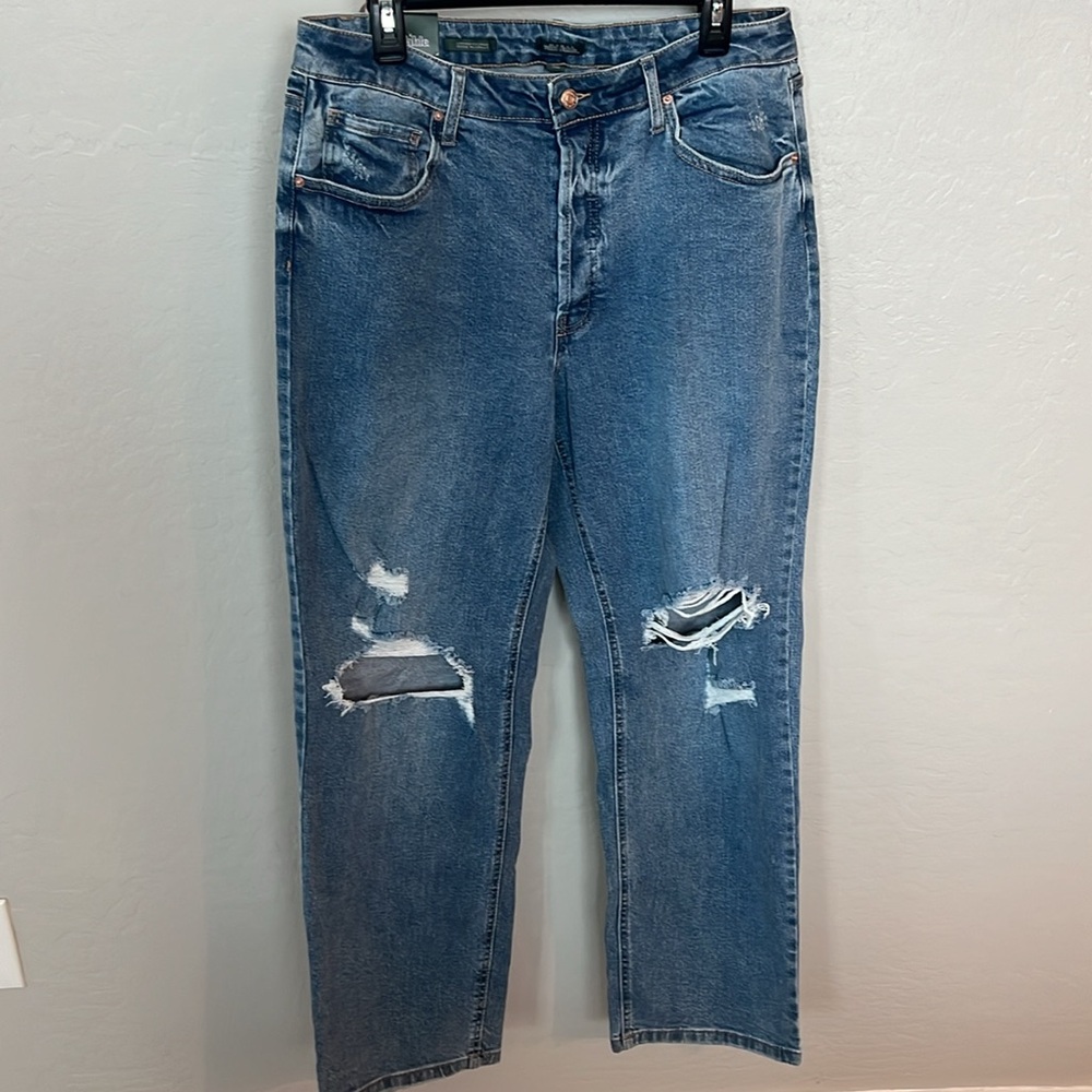 Super-High Rise Distressed Straight Jeans - Wild Fable Medium Wash